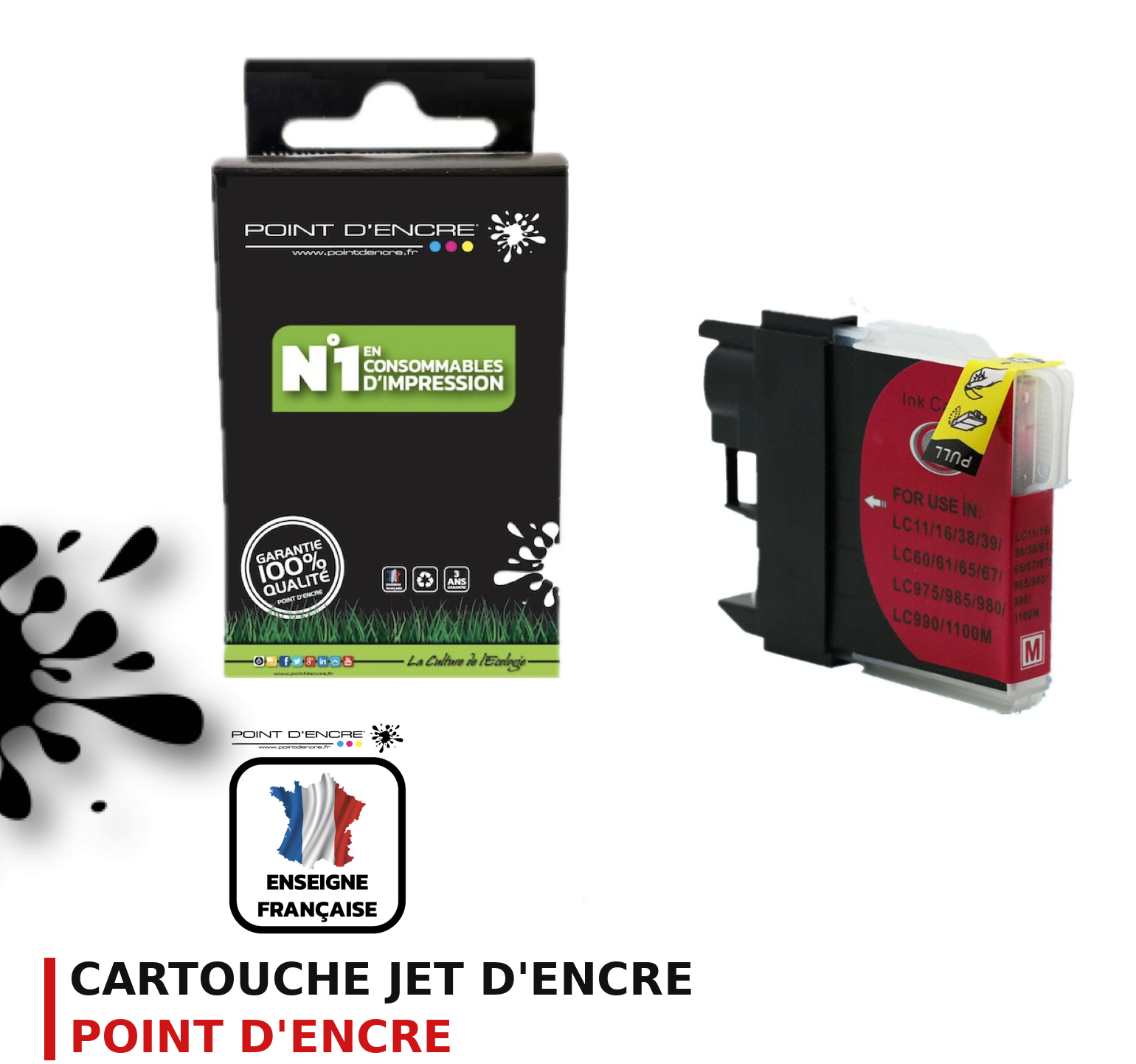 Cartouche d'encre POINT D'ENCRE Brother LC985 — MAGENTA