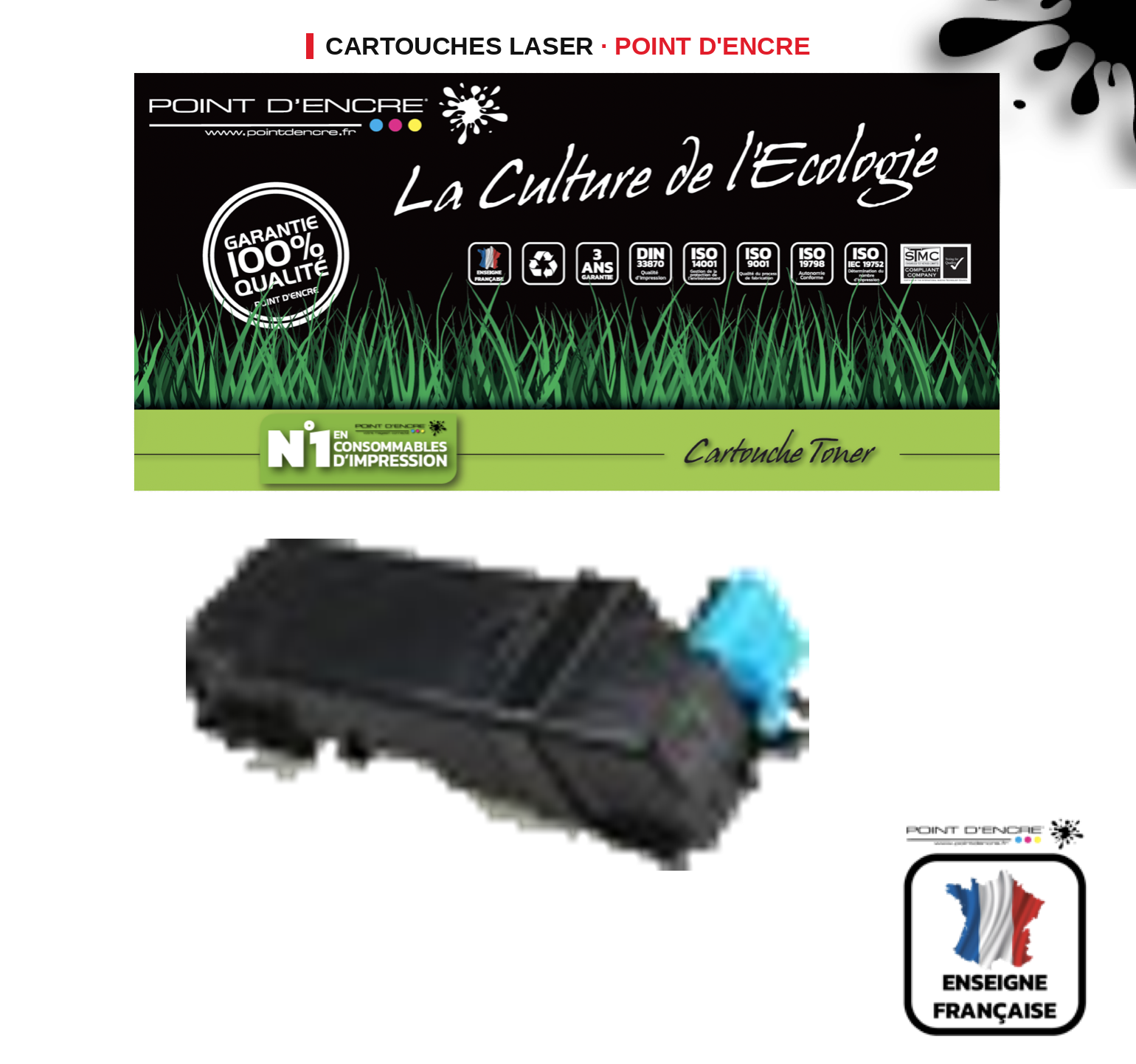Cartouche laser POINT D'ENCRE Xerox 106R01452 — CYAN