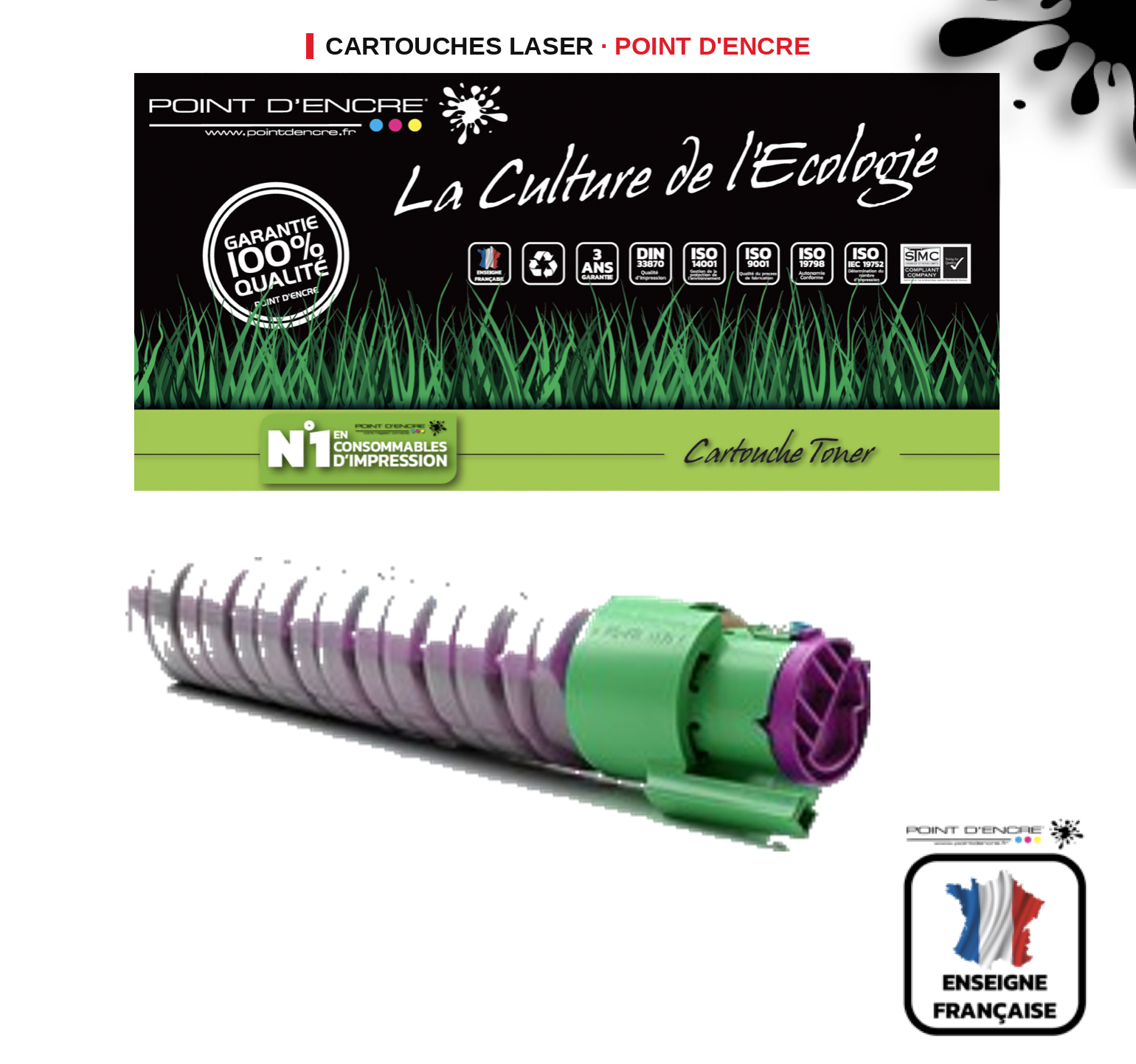 Cartouche laser POINT D'ENCRE Ricoh C430DN — MAGENTA