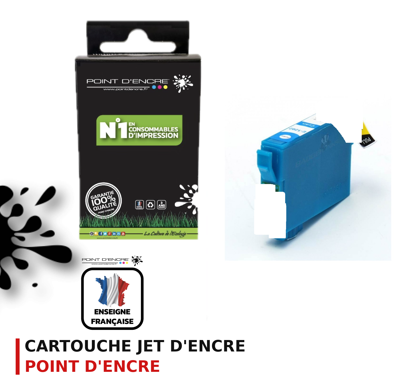 Cartouche d'encre POINT D'ENCRE Epson T1282 — CYAN