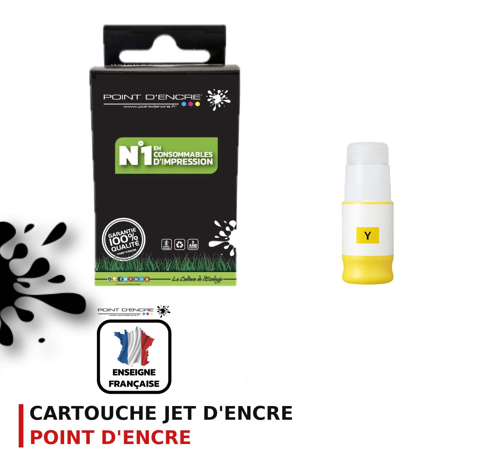 Cartouche d'encre POINT D'ENCRE Canon PFI050 — JAUNE