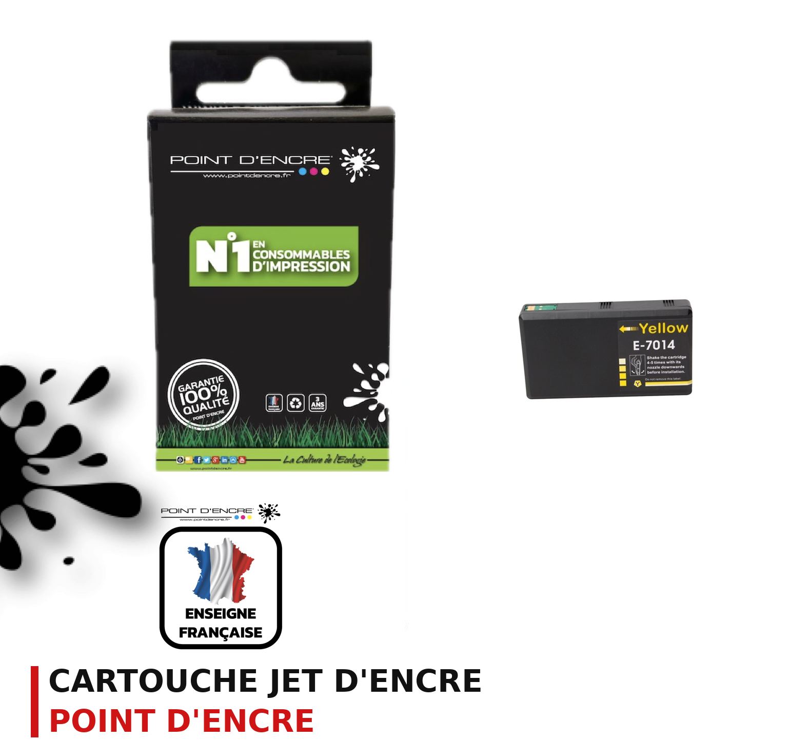 Cartouche d'encre POINT D'ENCRE Epson T7014 — JAUNE