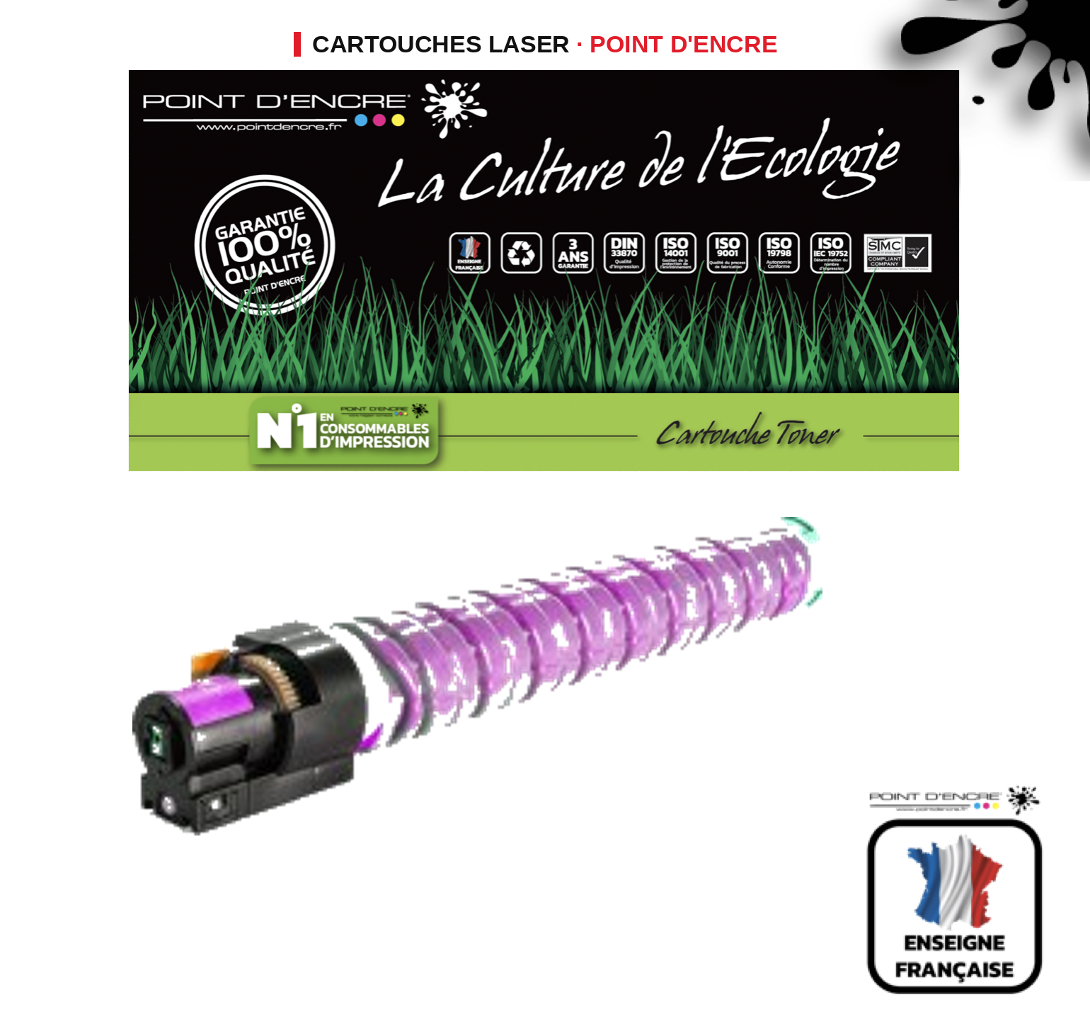 Cartouche laser POINT D'ENCRE Canon CEXV49 — MAGENTA