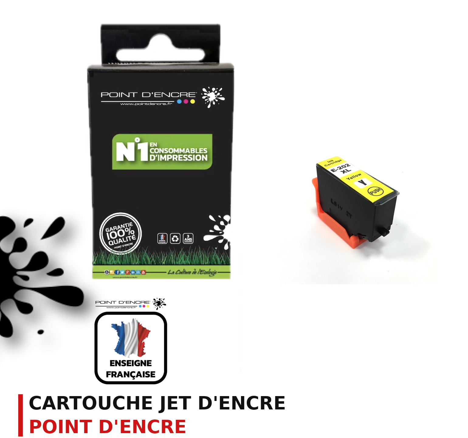 Cartouche d'encre POINT D'ENCRE Epson 202 — JAUNE