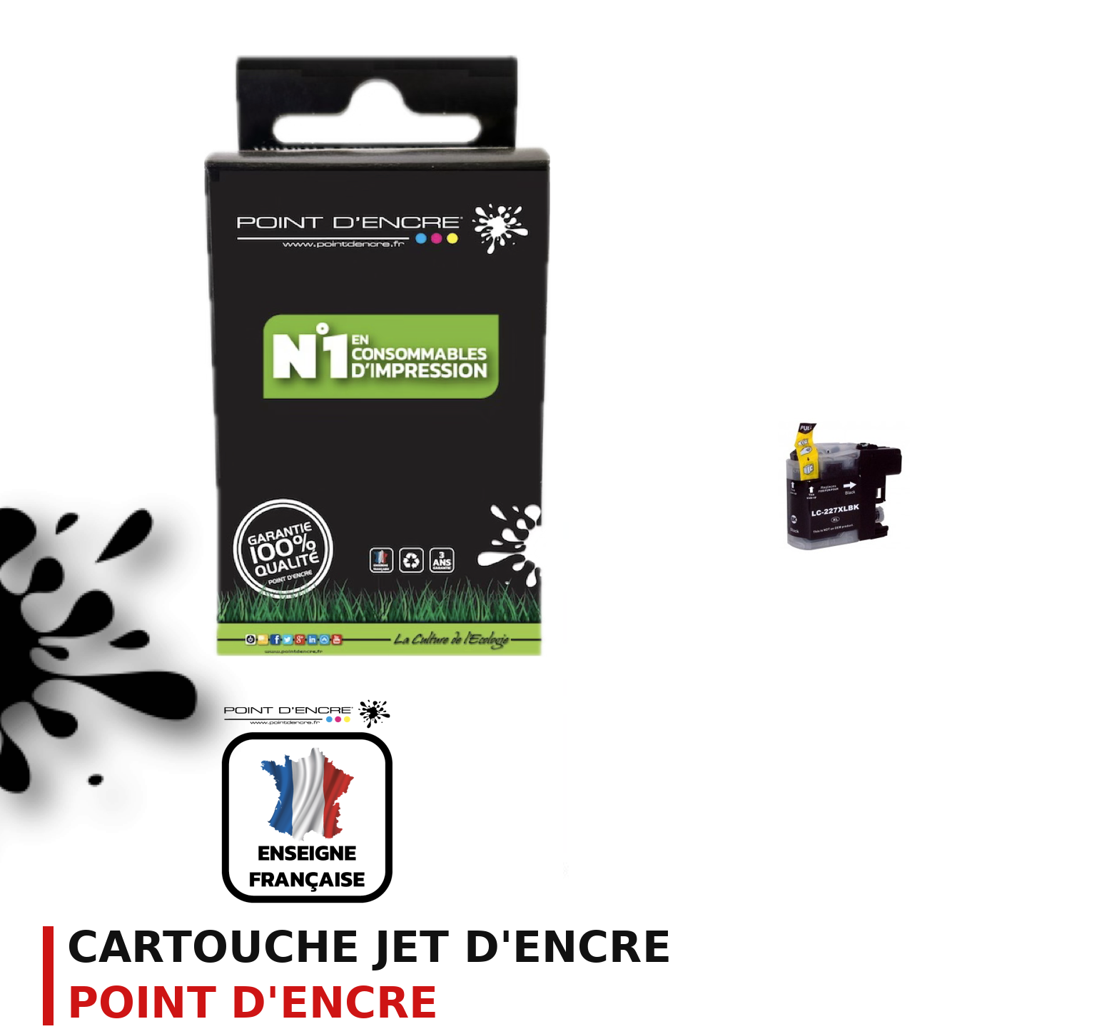 Cartouche d'encre POINT D'ENCRE Brother LC227XL — NOIR