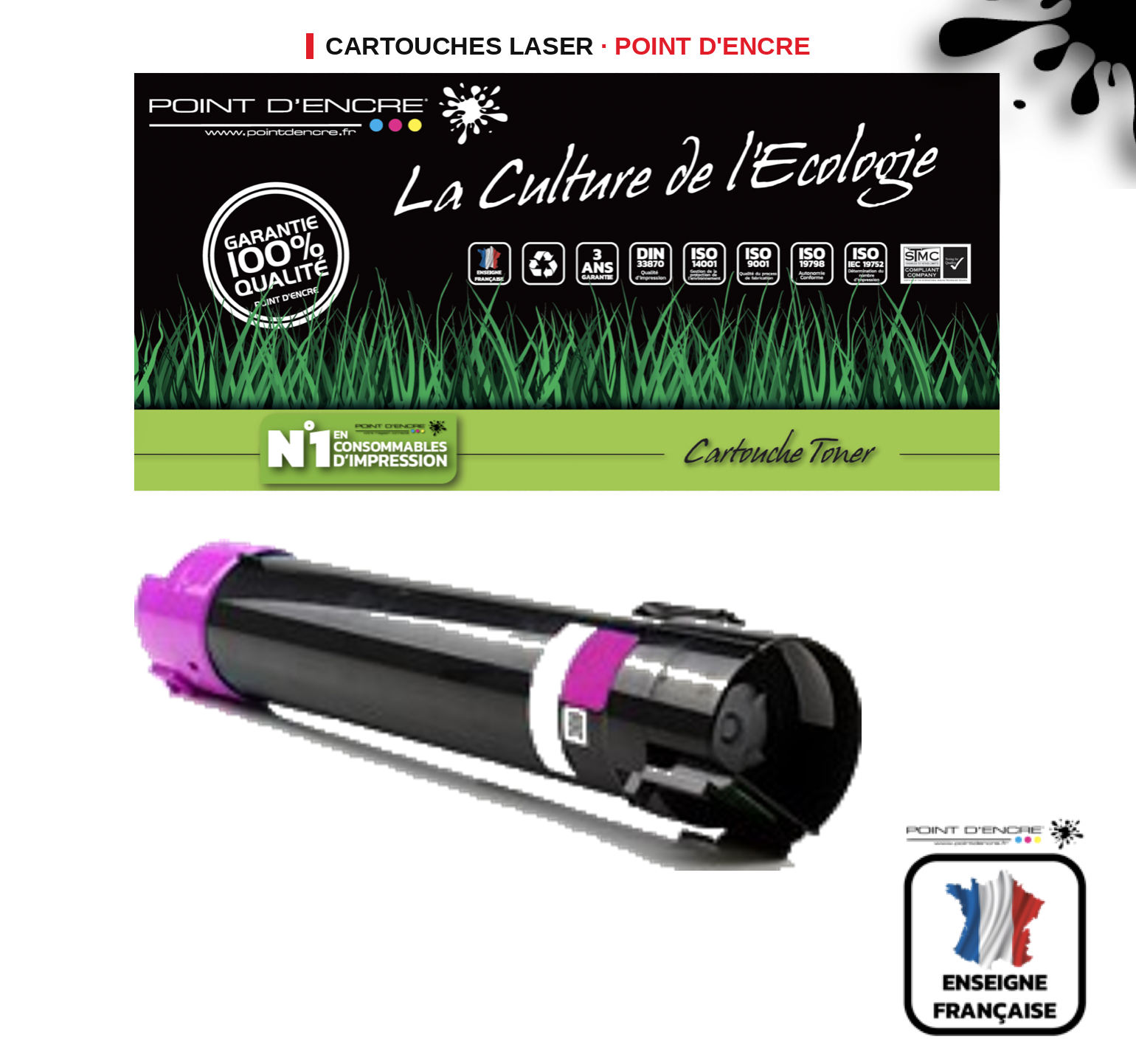 Cartouche laser POINT D'ENCRE Xerox M24 — MAGENTA