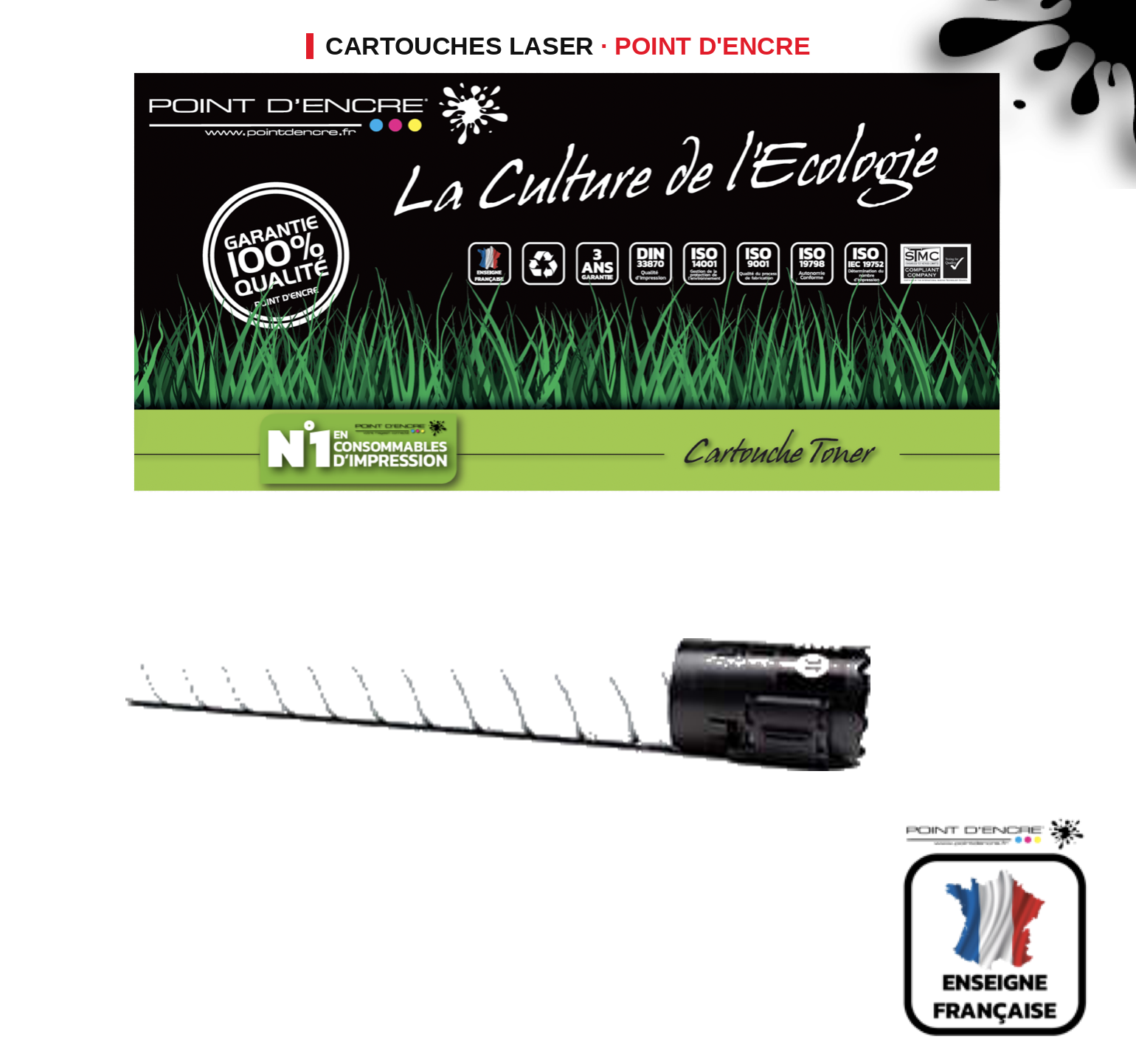 Cartouche laser POINT D'ENCRE Develop 220 — NOIR