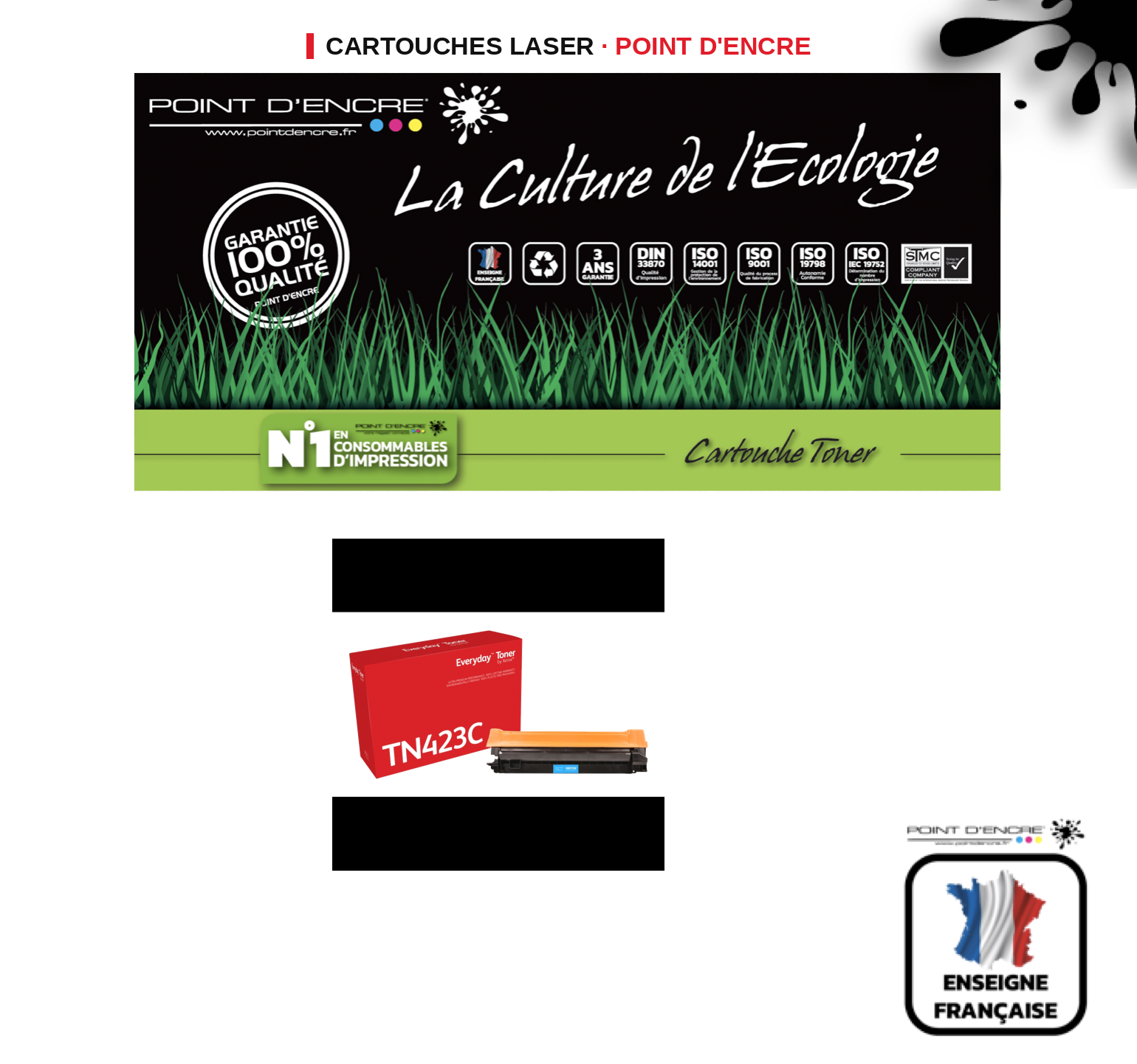 Cartouche laser POINT D'ENCRE Brother 423C — CYAN