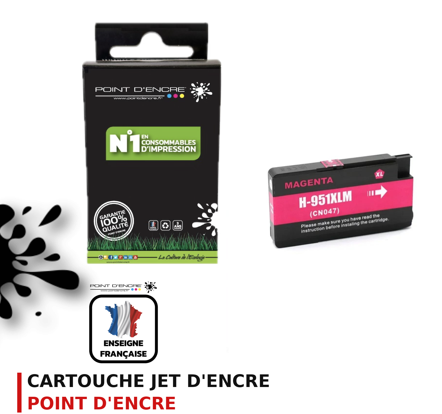 Cartouche d'encre POINT D'ENCRE Hp 951XL — MAGENTA