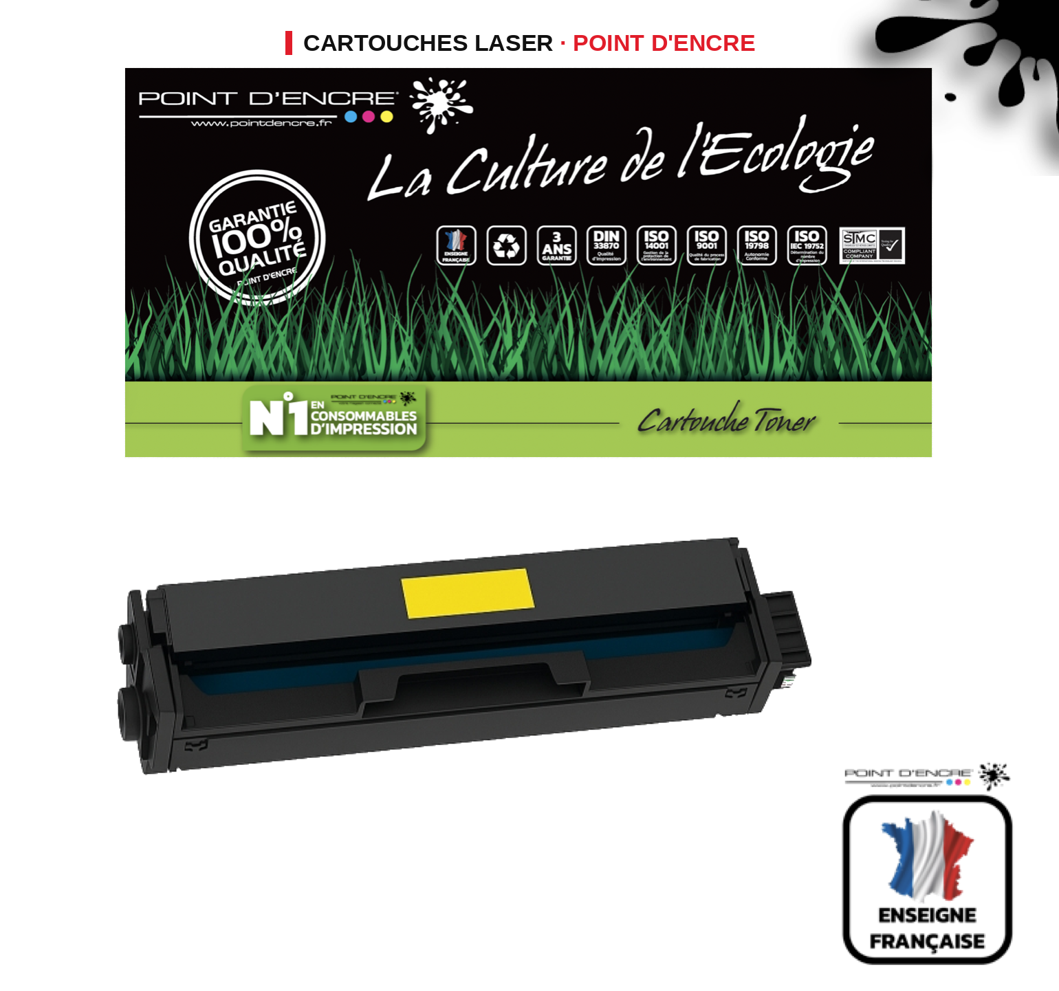 Cartouche laser POINT D'ENCRE Xerox C230 — JAUNE