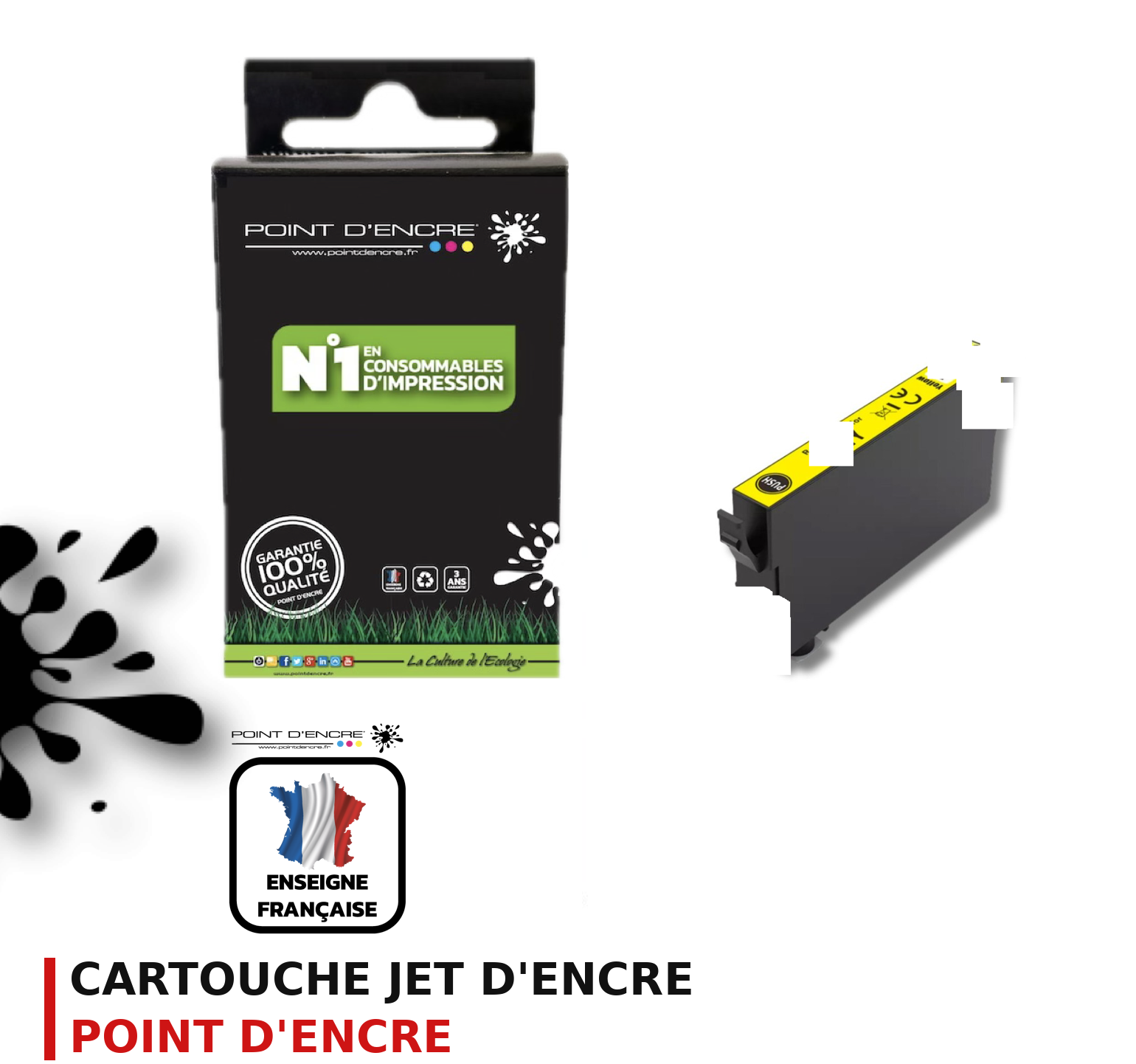Cartouche d'encre POINT D'ENCRE Epson 407 — JAUNE