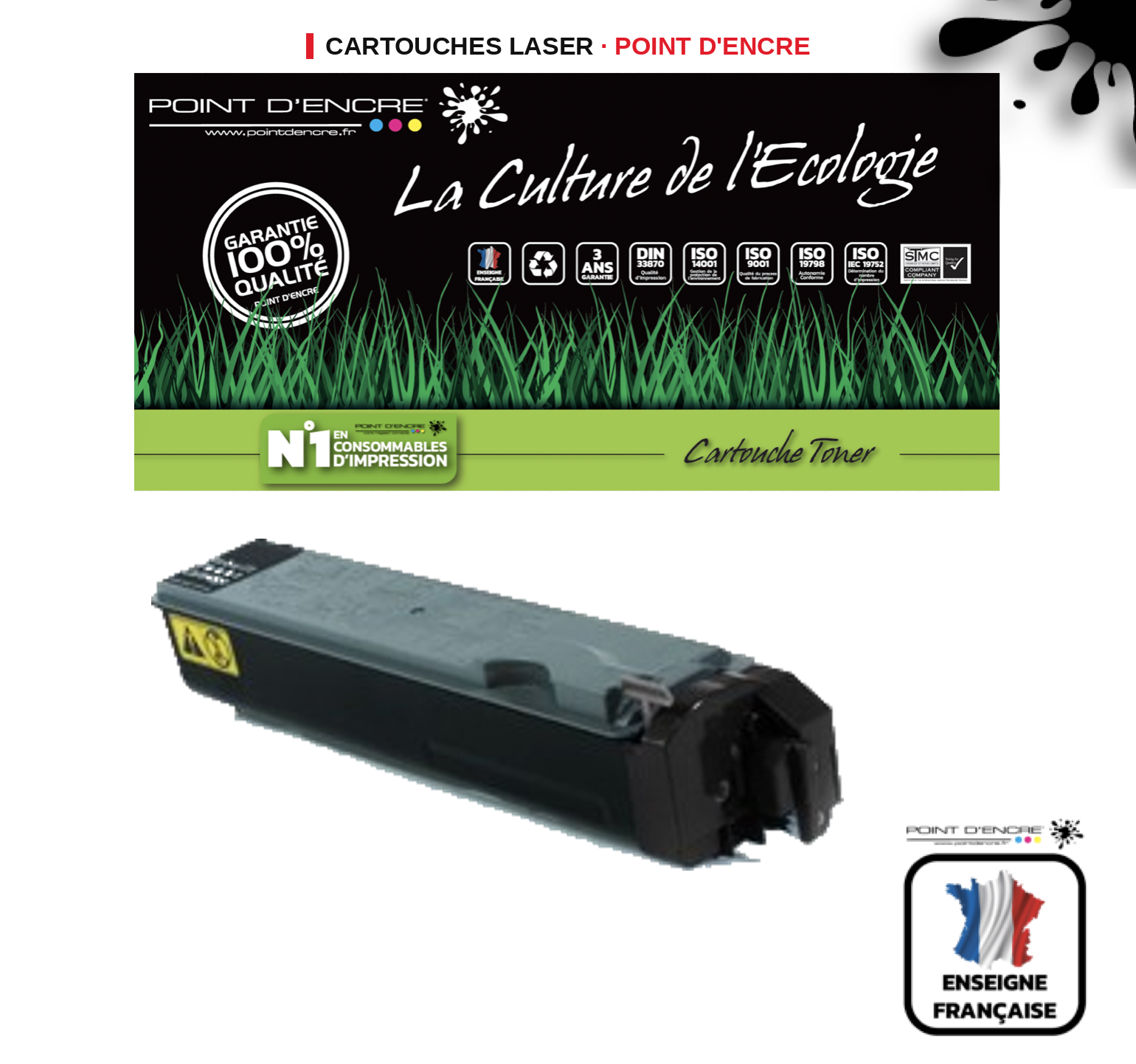 Cartouche laser POINT D'ENCRE Kyocera TK510 — NOIR