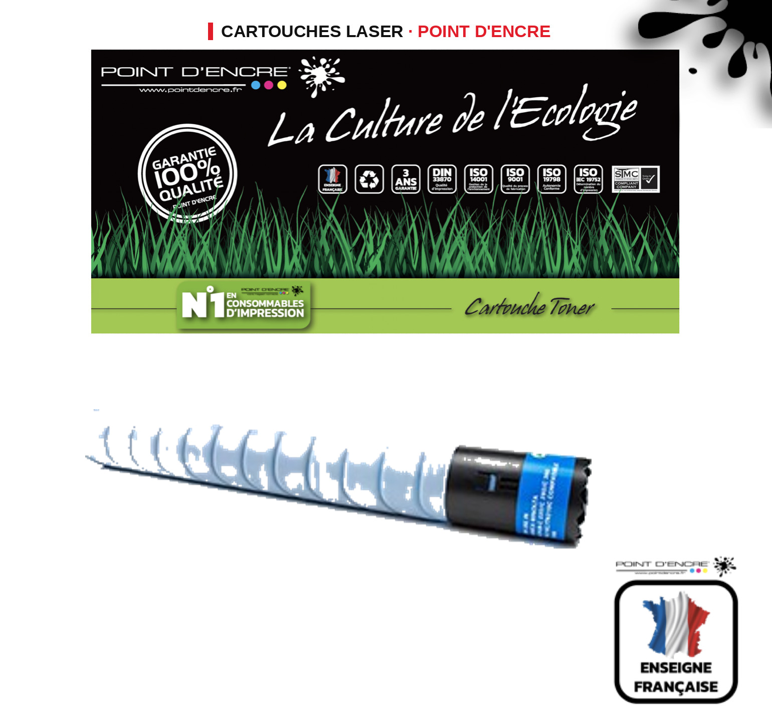 Cartouche laser POINT D'ENCRE Konica Minolta TN220 — CYAN