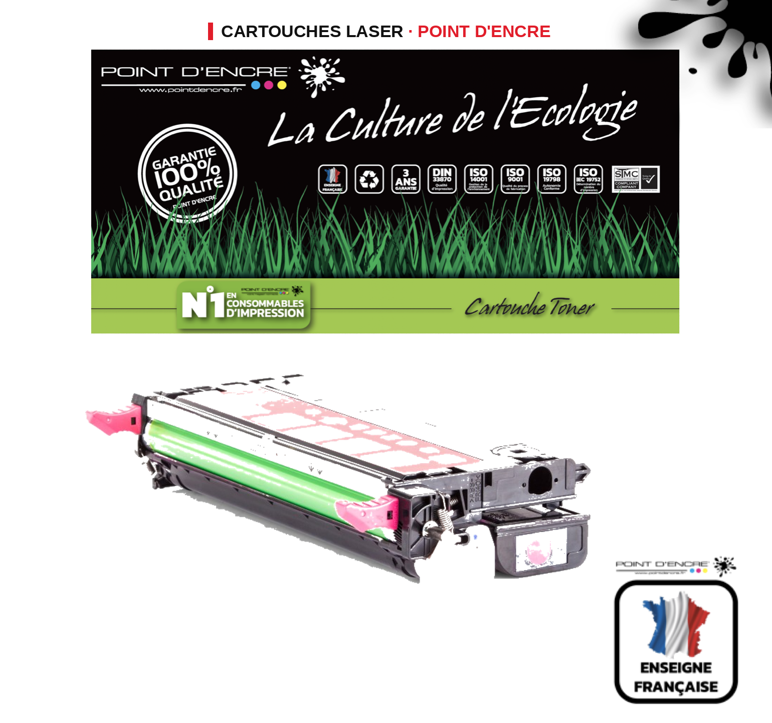 Cartouche laser POINT D'ENCRE Dell 3130CN — MAGENTA
