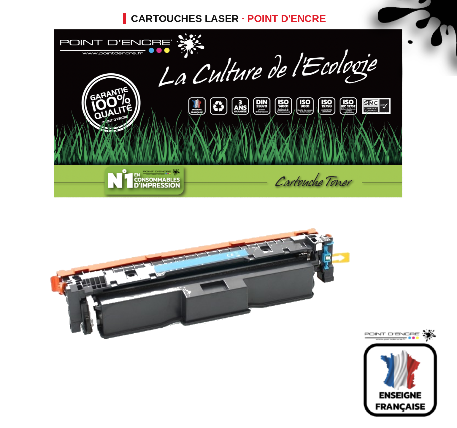 Cartouche laser POINT D'ENCRE Canon 069H — CYAN