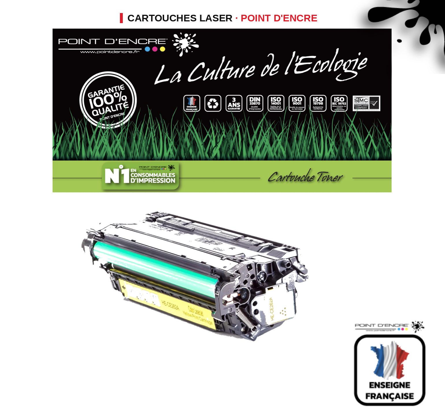 Cartouche laser POINT D'ENCRE  648A — JAUNE