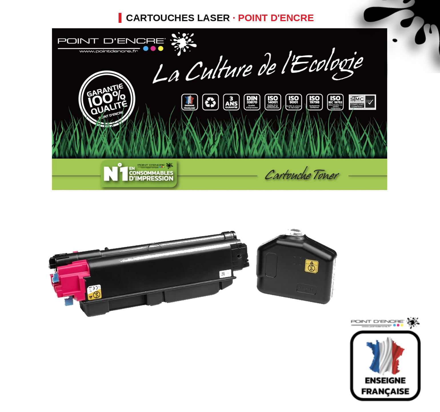 Cartouche laser POINT D'ENCRE  TK5270M — MAGENTA
