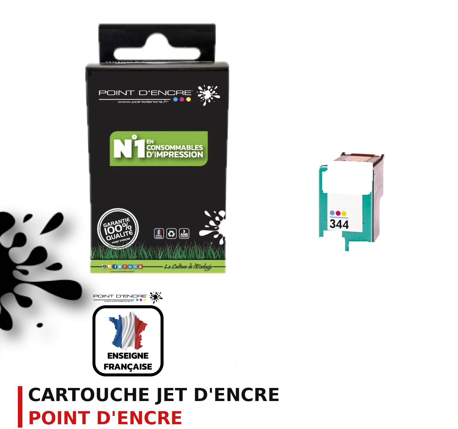 Cartouche d'encre POINT D'ENCRE Hp 344 — COULEUR