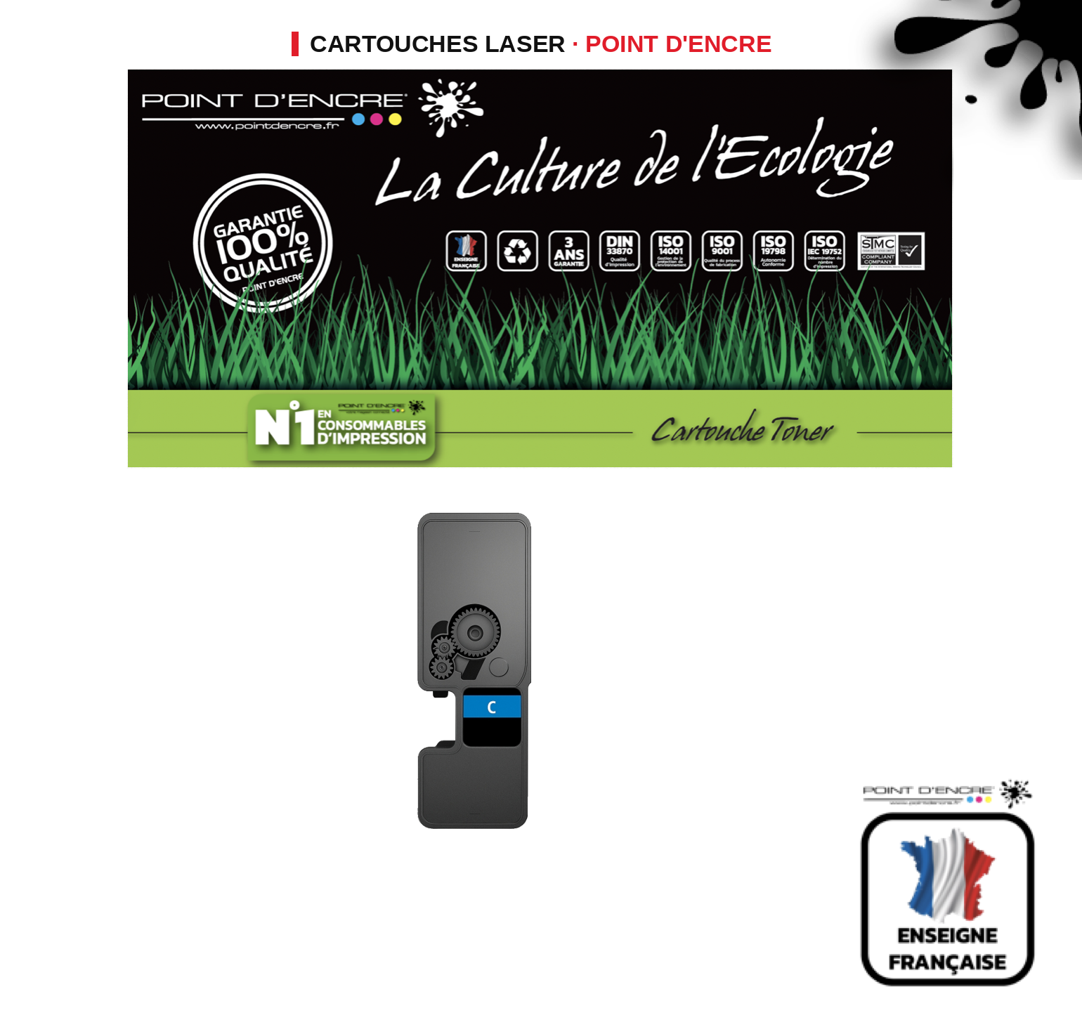 Cartouche laser POINT D'ENCRE Kyocera TK5450 — CYAN