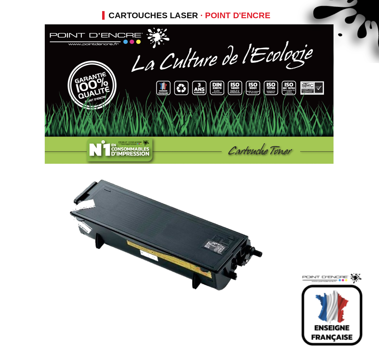 Cartouche laser POINT D'ENCRE Brother 3060 — NOIR