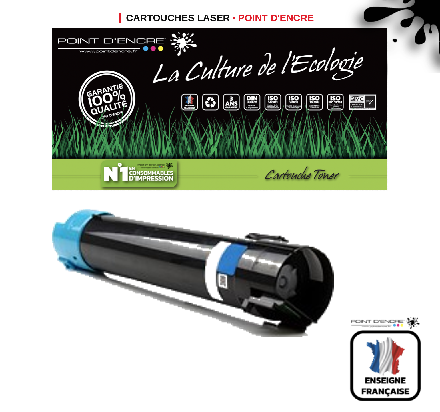 Cartouche laser POINT D'ENCRE Xerox M24 — CYAN
