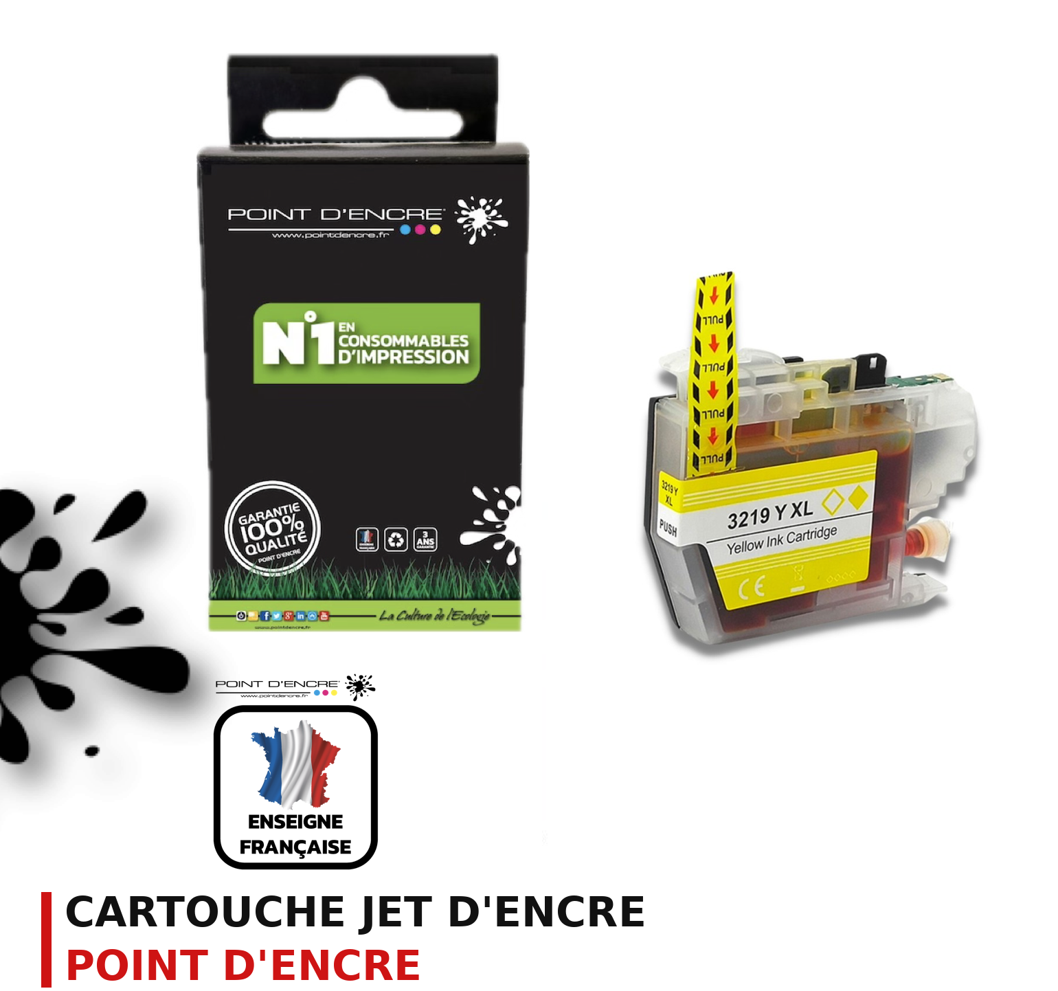 Cartouche d'encre POINT D'ENCRE Brother LC3219 — JAUNE