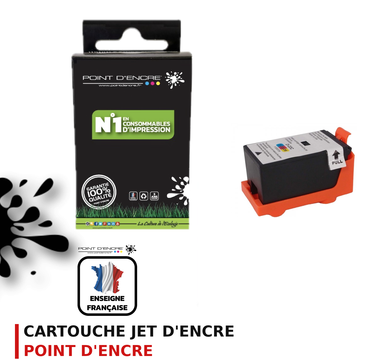 Cartouche d'encre POINT D'ENCRE Dell Y499D — COULEUR