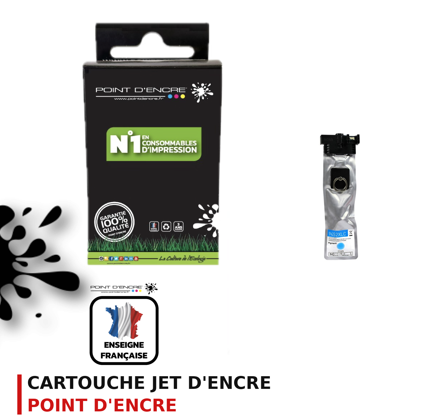 Cartouche d'encre POINT D'ENCRE Epson T9452 — CYAN