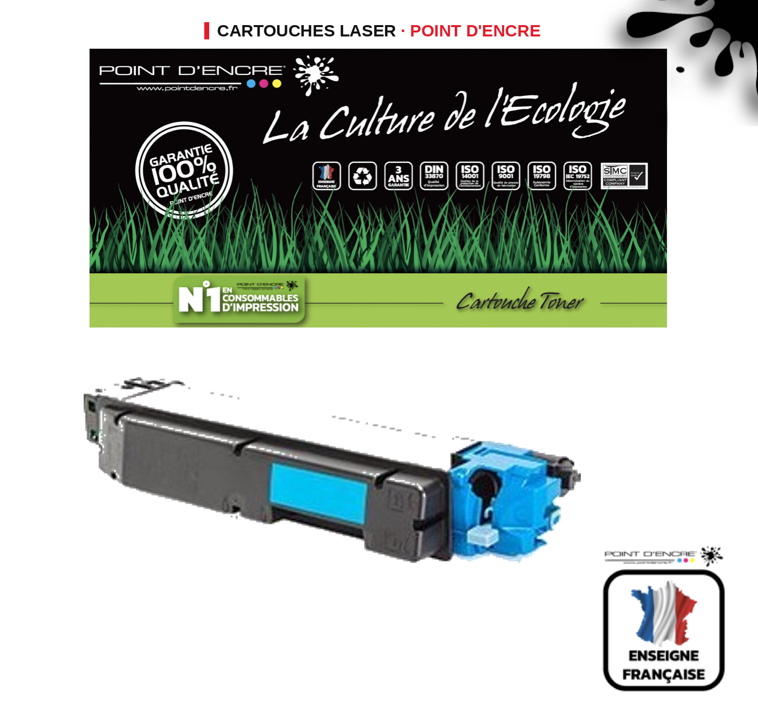 Cartouche laser POINT D'ENCRE Kyocera 5150C — CYAN