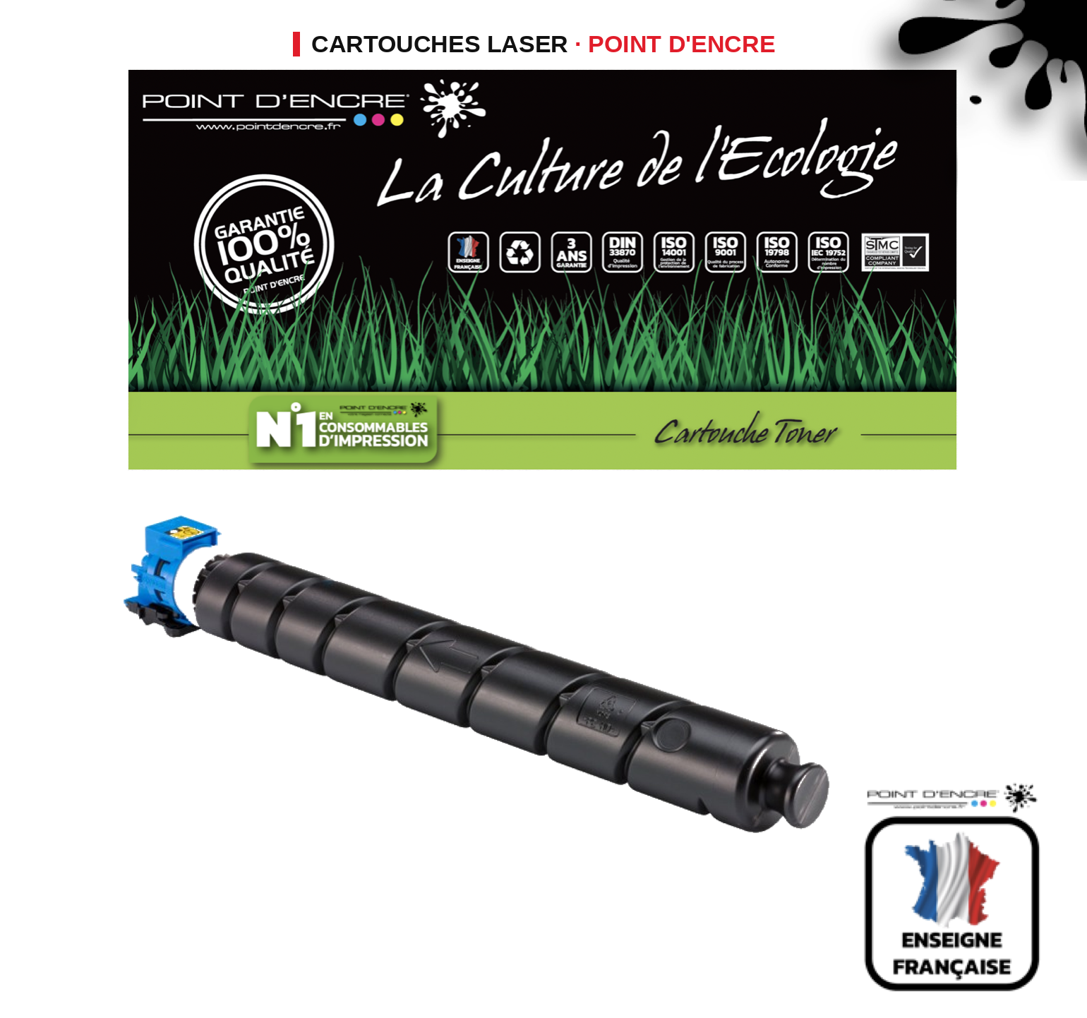 Cartouche laser POINT D'ENCRE Kyocera TK8365 — CYAN
