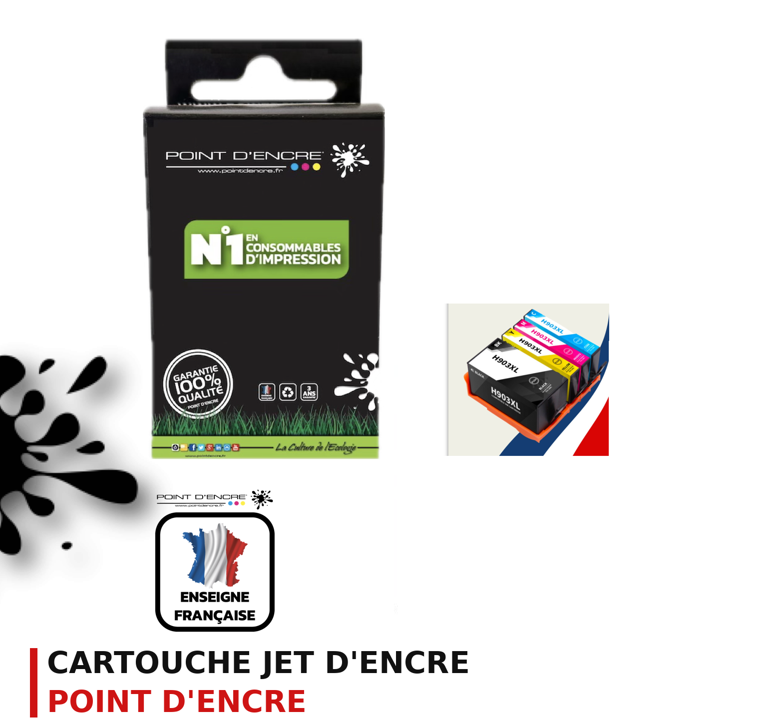 Cartouche d'encre POINT D'ENCRE Hp 903XL — PACK