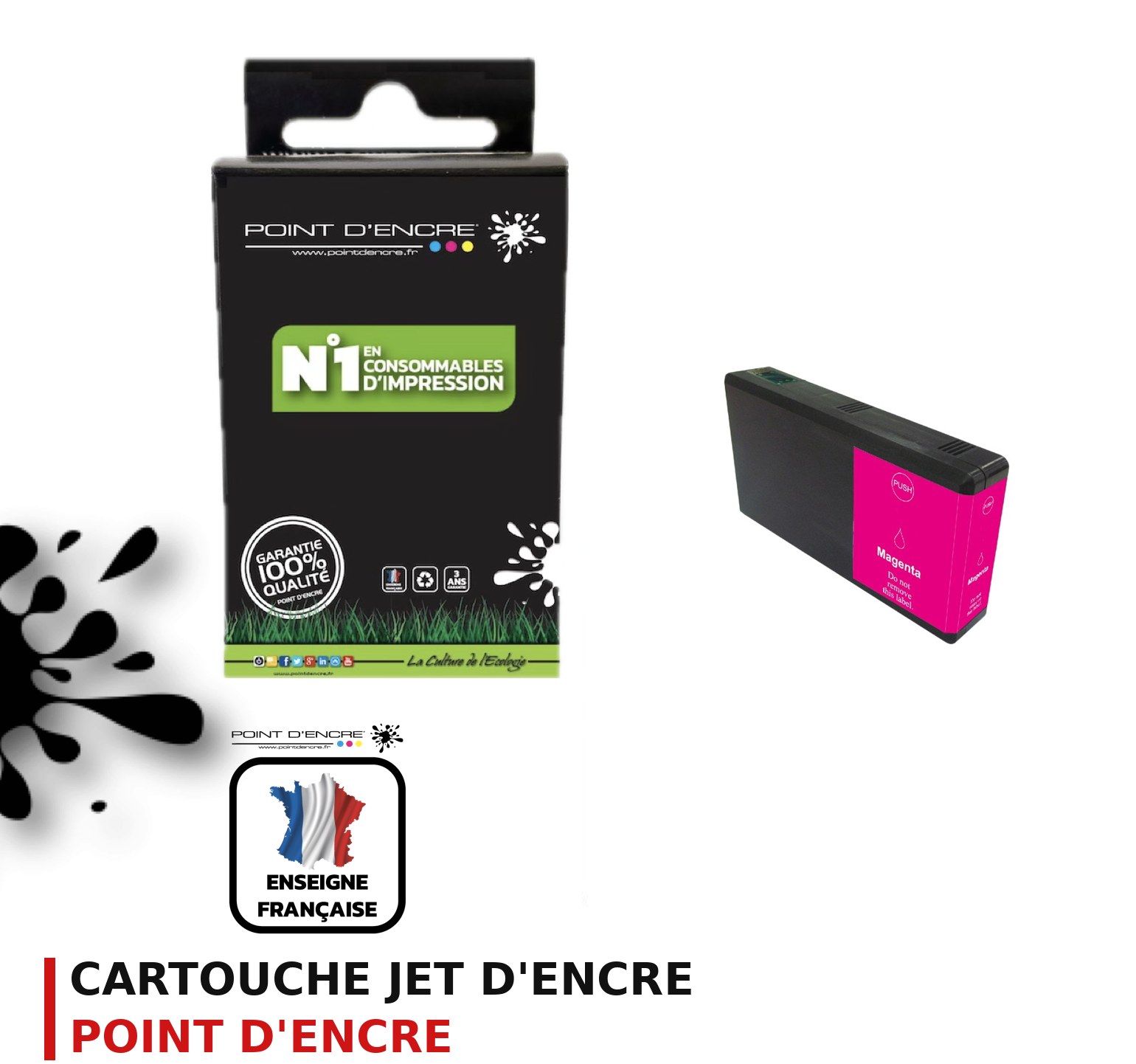 Cartouche d'encre POINT D'ENCRE Epson T7553 — MAGENTA
