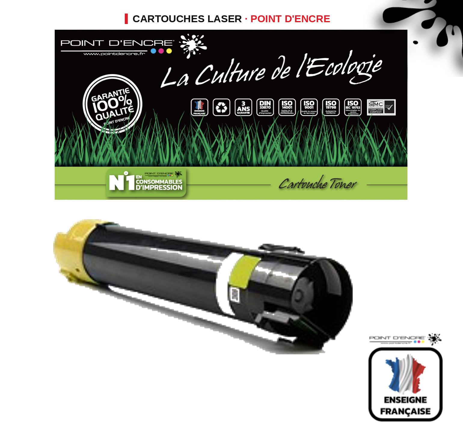 Cartouche laser POINT D'ENCRE Xerox M24 — JAUNE