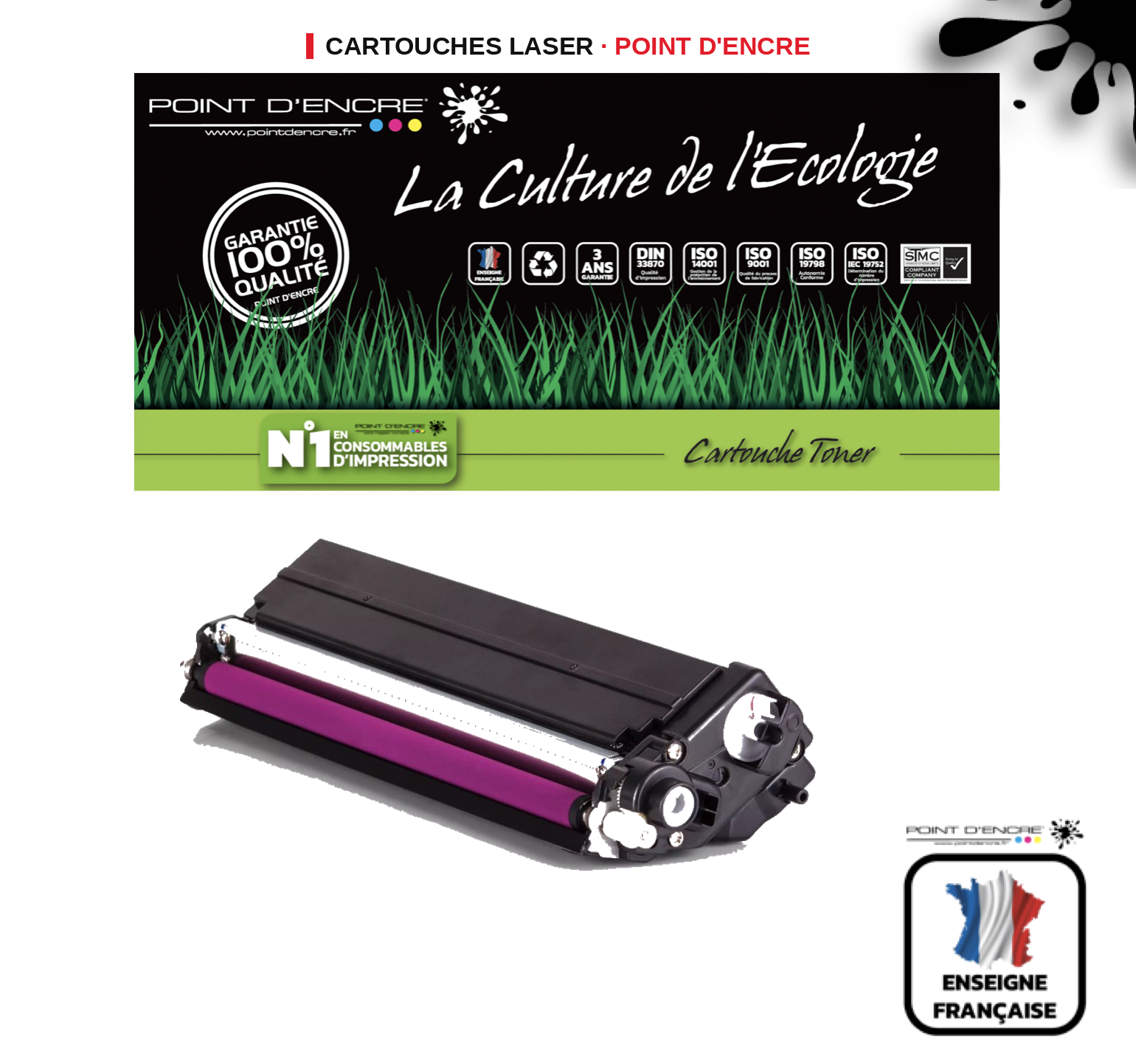 Cartouche laser POINT D'ENCRE Brother 423 — MAGENTA