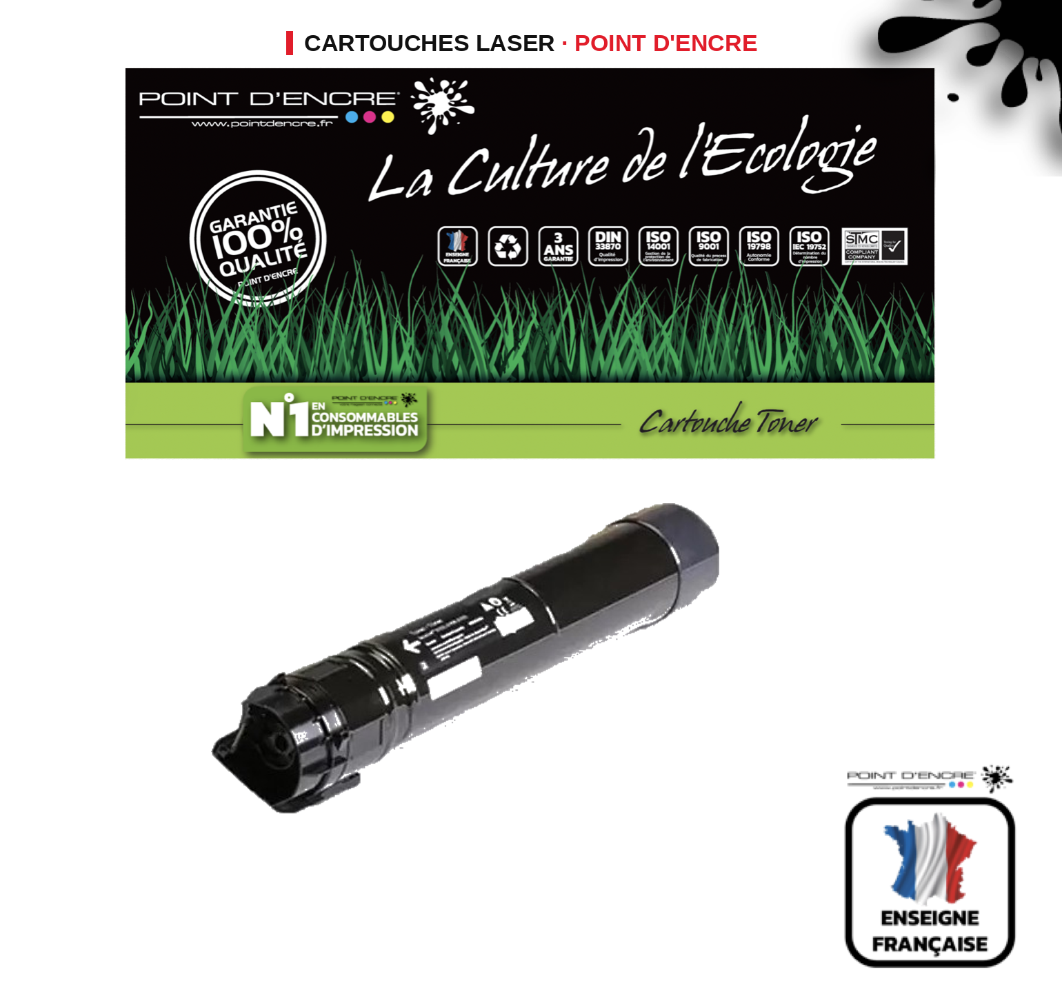 Cartouche laser POINT D'ENCRE Xerox B7025 — NOIR