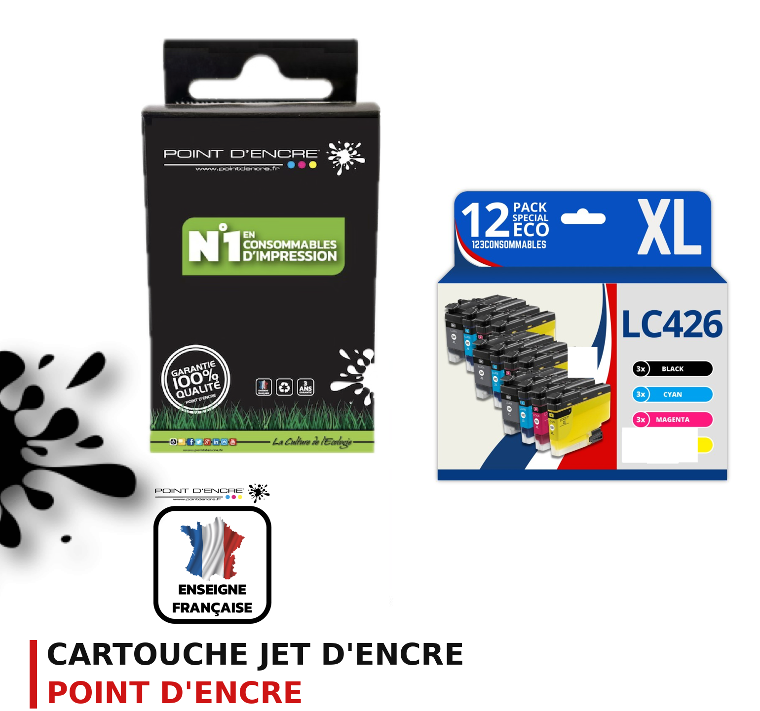 Cartouche d'encre POINT D'ENCRE Brother LC426XL — PACK
