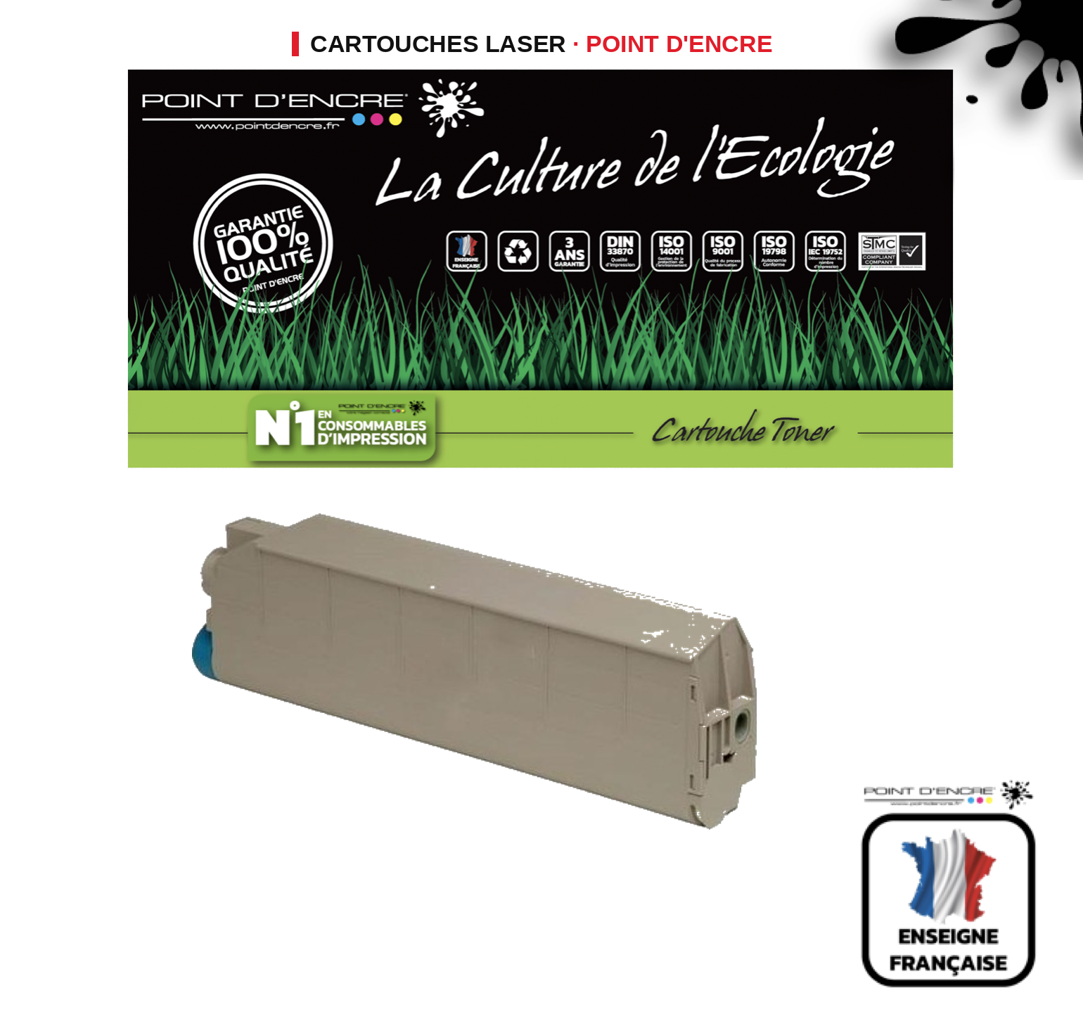 Cartouche laser POINT D'ENCRE Xerox 7300 — NOIR