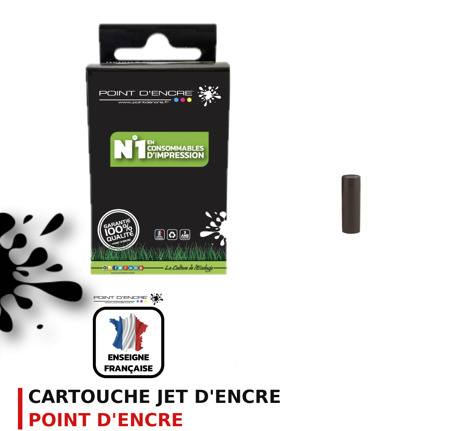 Cartouche d'encre POINT D'ENCRE  101948 — NOIR