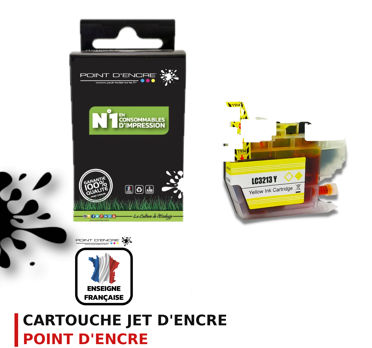Cartouche d'encre POINT D'ENCRE Brother 3213 — JAUNE