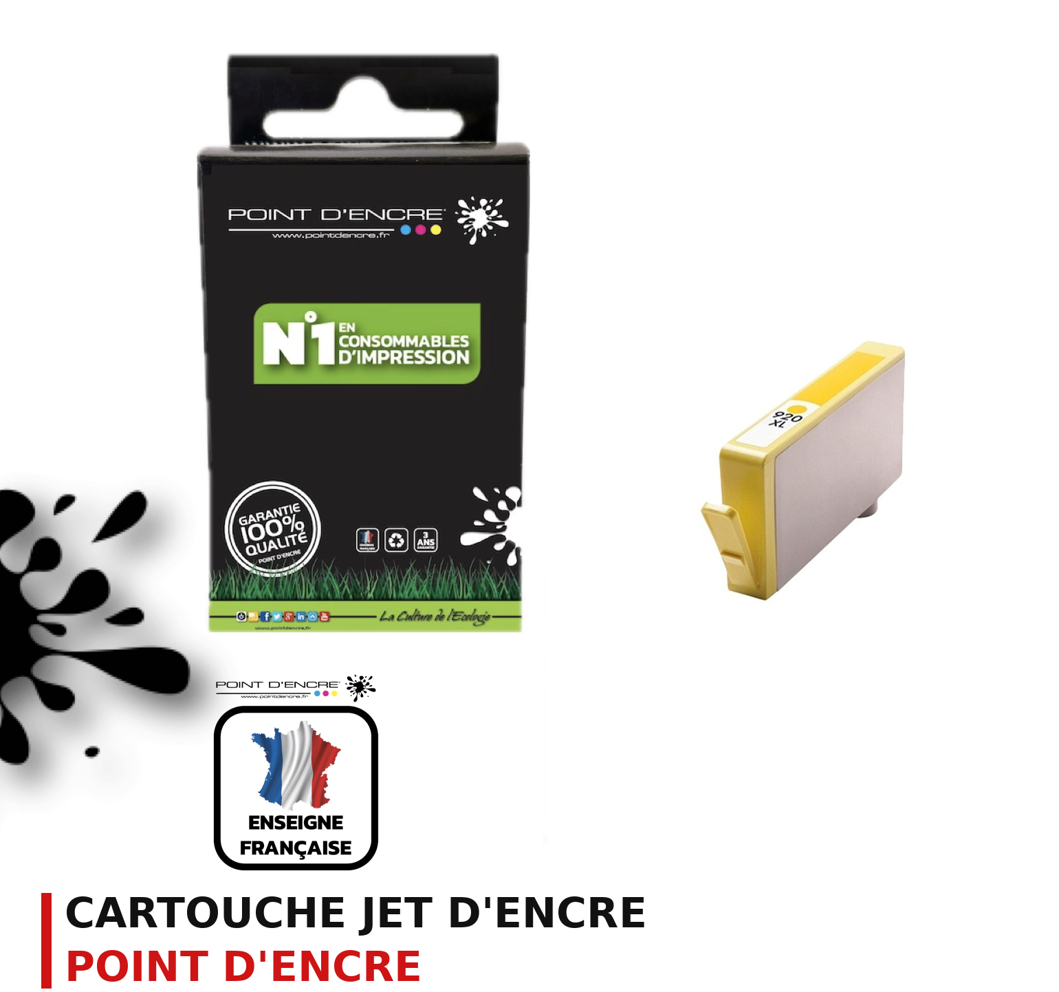 Cartouche d'encre POINT D'ENCRE Hp 920XL — JAUNE
