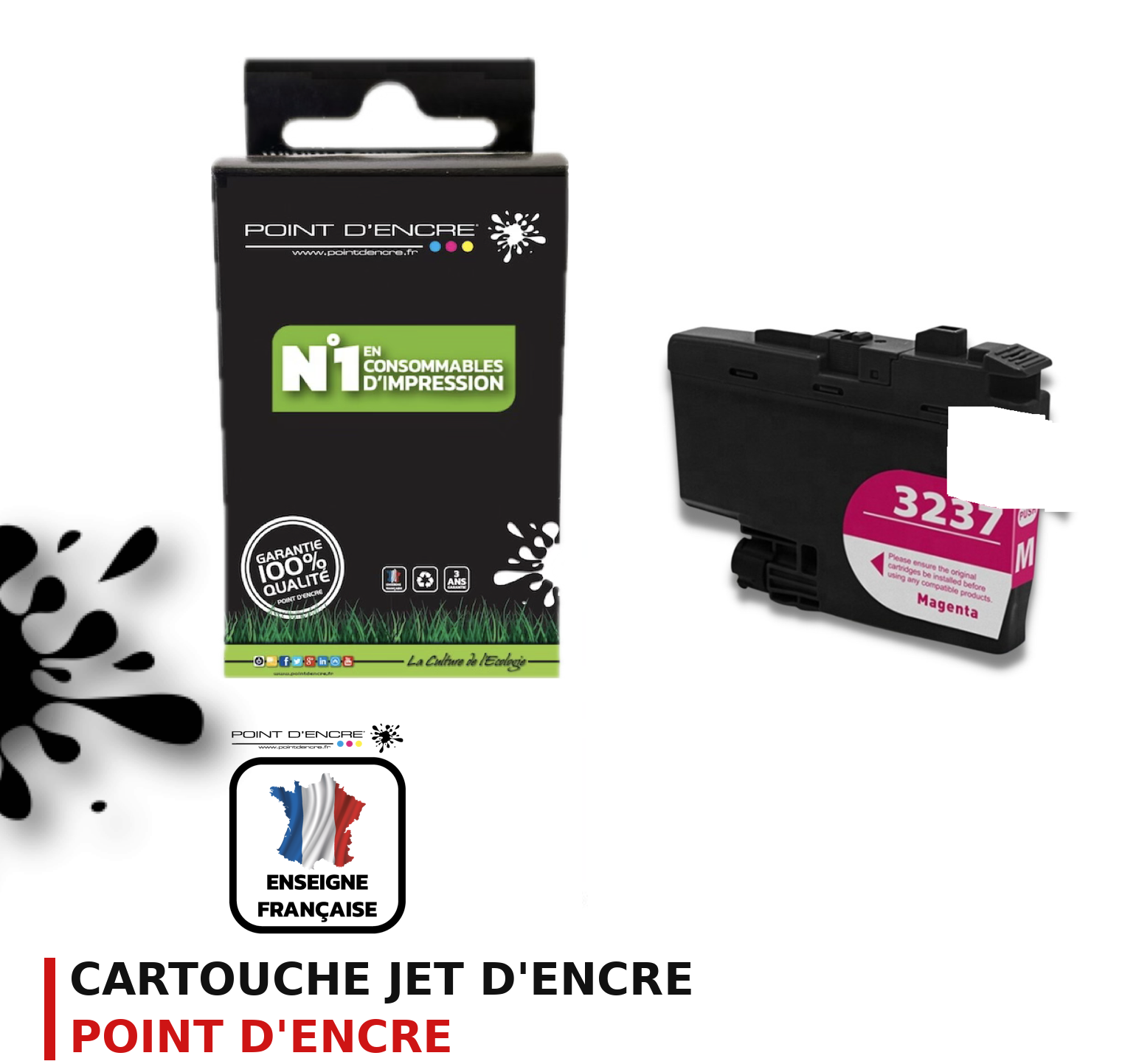Cartouche d'encre POINT D'ENCRE Brother 3237M — MAGENTA