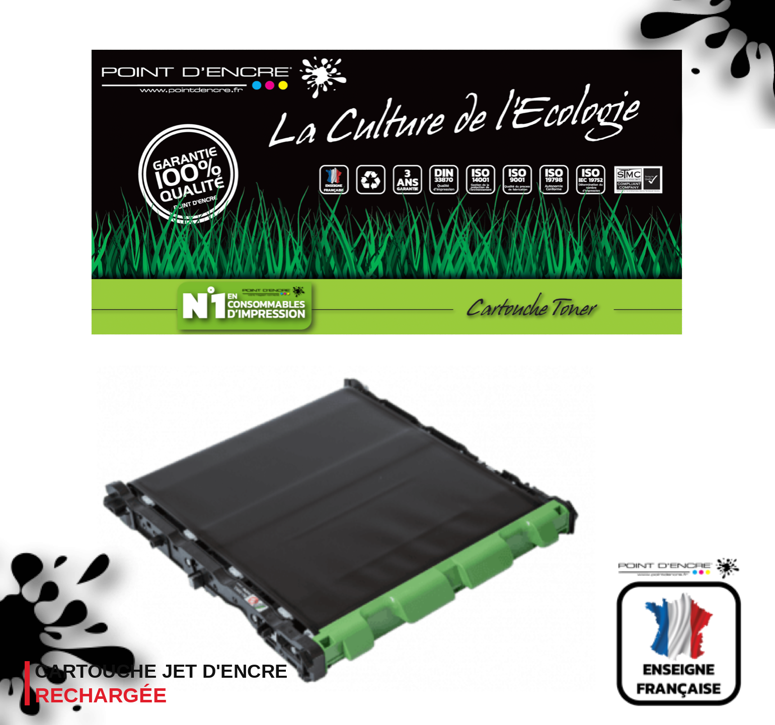 BU330CL - unité de transfert - Grande capacité Marque Francaise POINT D'ENCRE pour Imprimantes compatibles Brother (clbr)