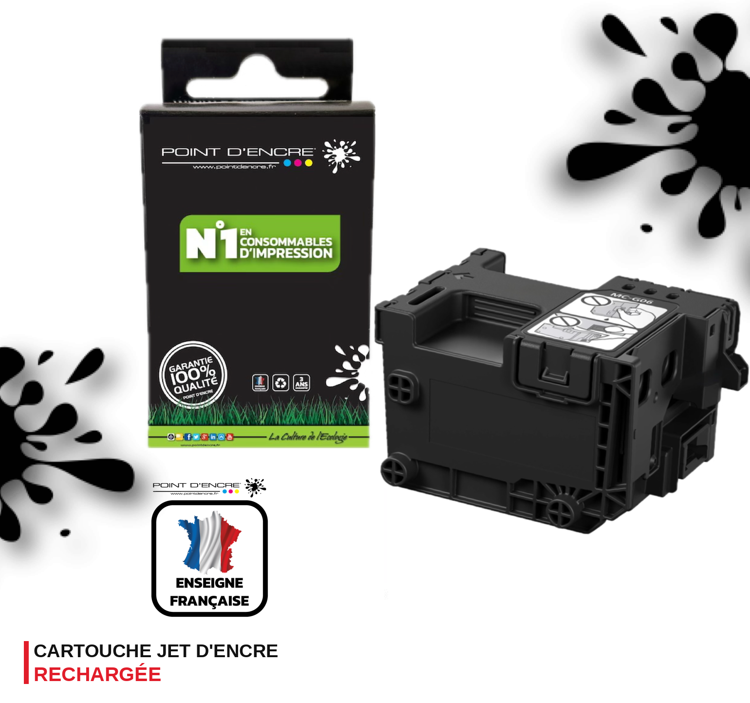 MC-G 06 - boîte d'encre - Grande capacité de Marque Française POINT D'ENCRE - Pour imprimante compatible CANON (cec)
