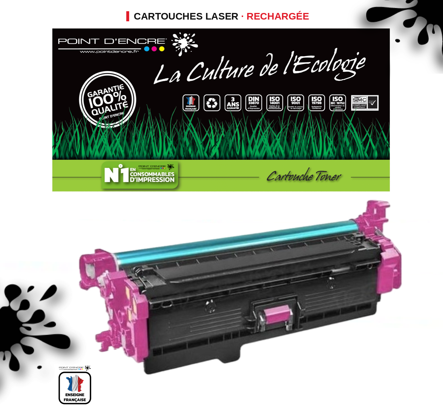201X / CF400X - MAGENTA - Grande capacité Marque Francaise POINT D'ENCRE pour Imprimantes compatibles HP (clhp)