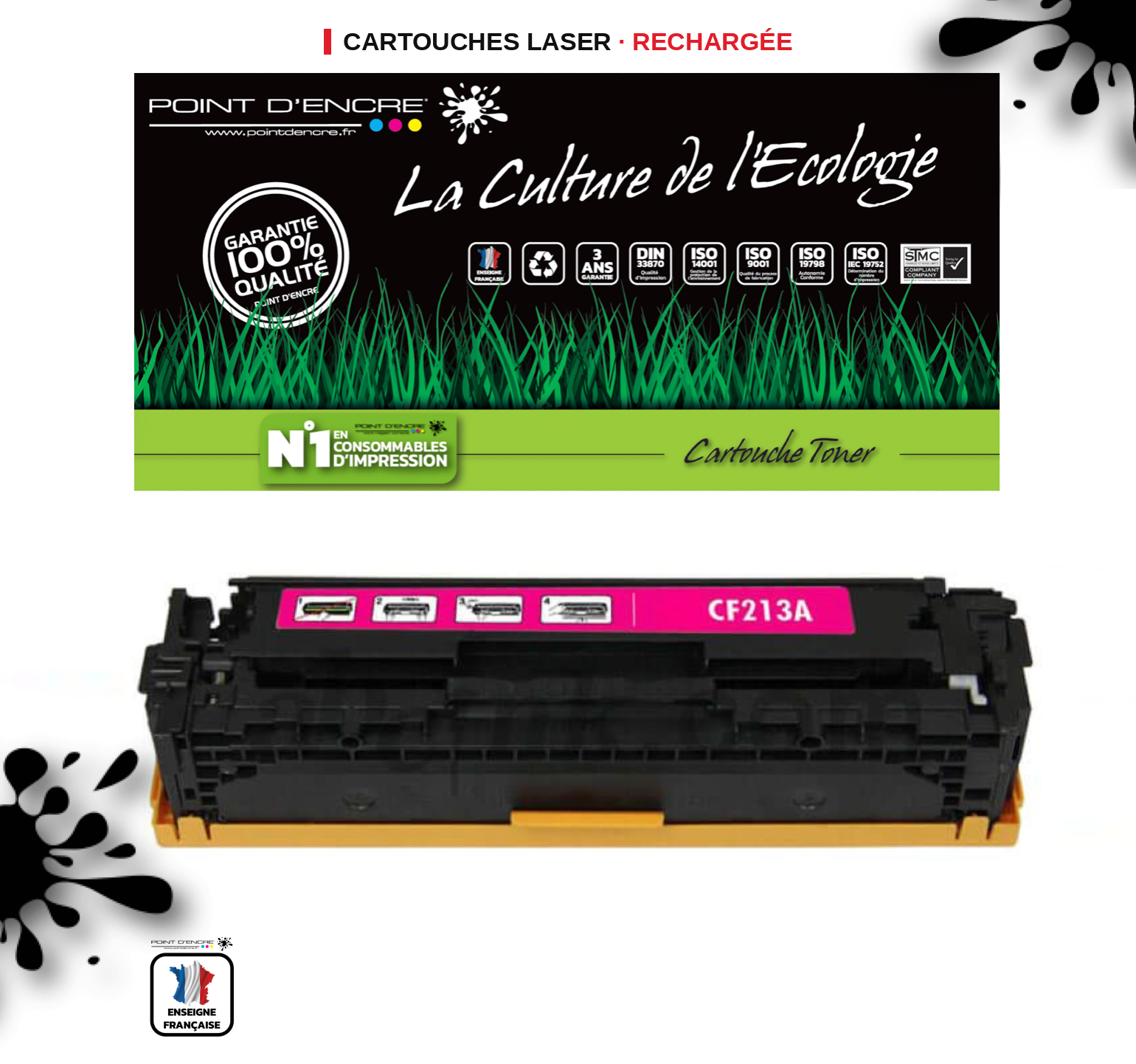 CF210X / 131X - MAGENTA - Grande capacité Marque Francaise POINT D'ENCRE pour Imprimantes compatibles HP (clhp)