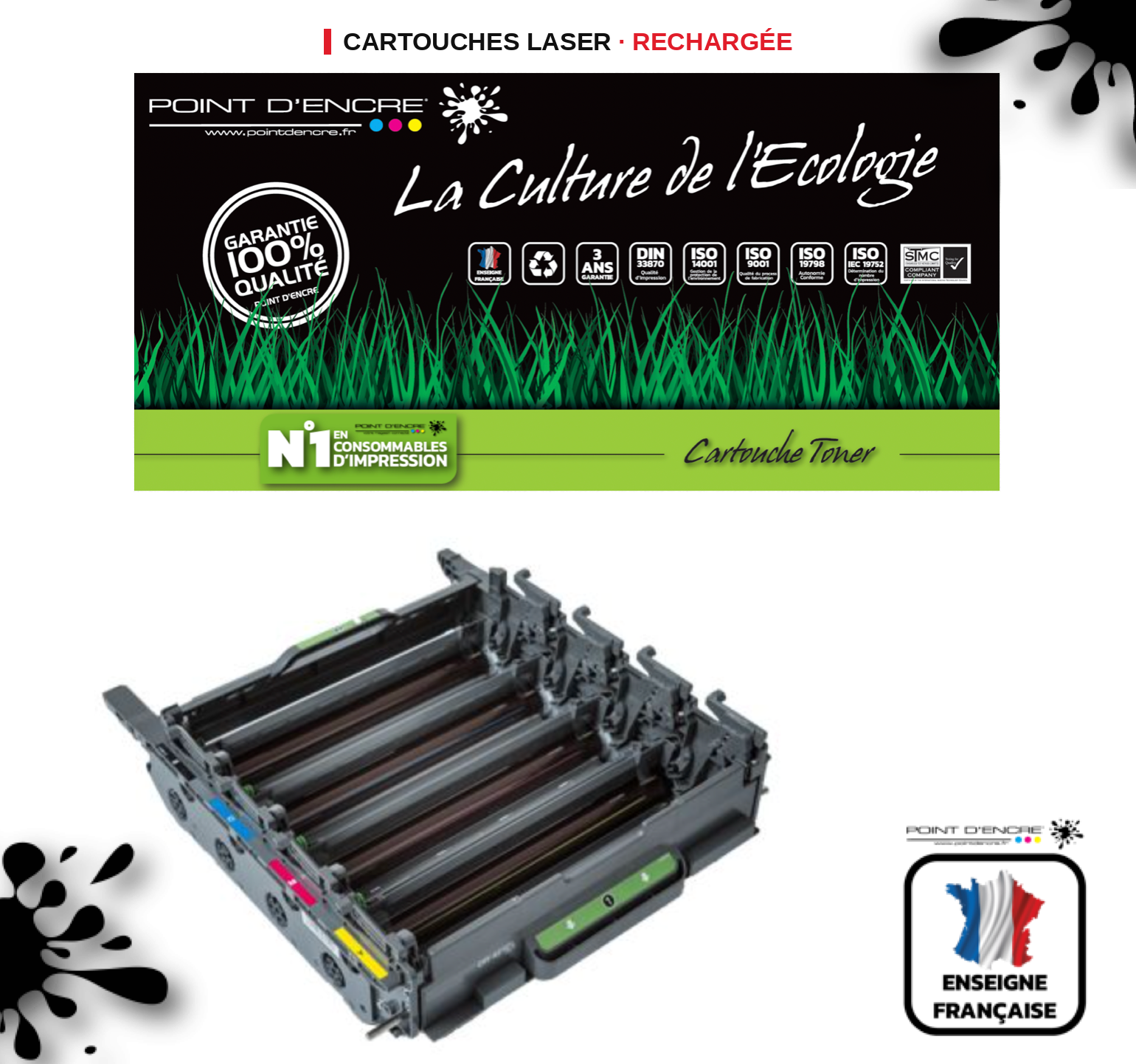 DR421CL - tambour - Grande capacité Marque Francaise POINT D'ENCRE pour Imprimantes compatibles Brother (clbr)