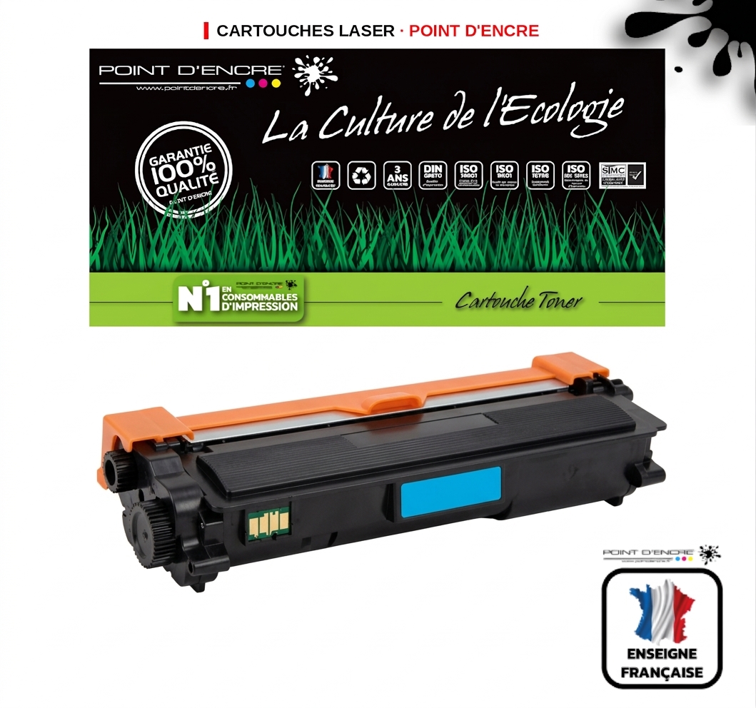 Cartouche laser POINT D'ENCRE Brother 423C — CYAN